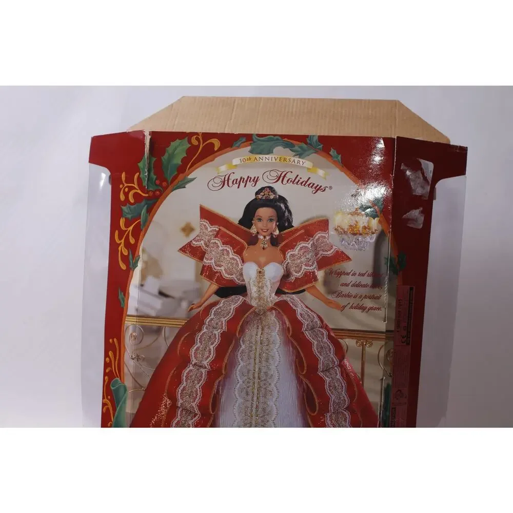 1997 Mattel Barbie Happy Holidays Doll Christmas Collectible Damaged Box ~